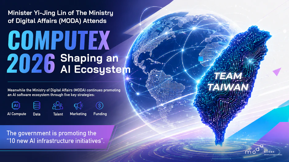 Minister Yi-Jing Lin of The Ministry of Digital Affairs (MODA) Attends COMPUTEX 2026, Shaping an AI Ecosystem